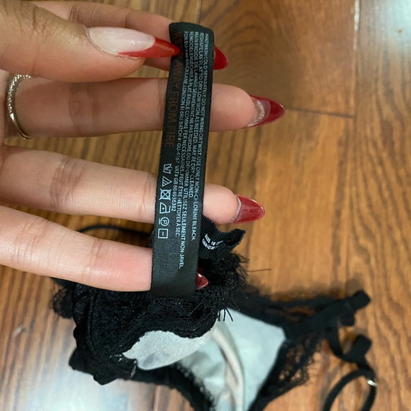 Urban Outfitters Black Bra with Red Floral Design - Picture 7 of 8